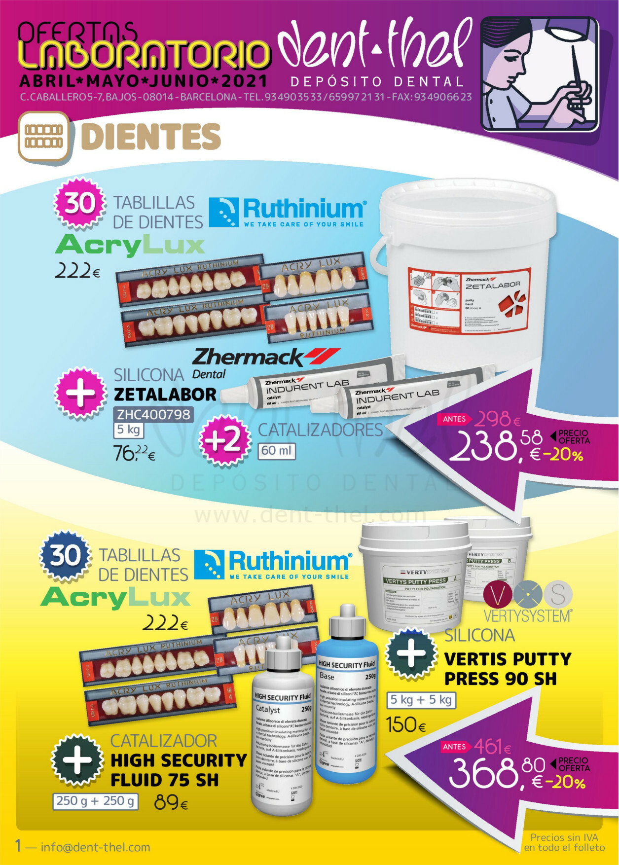 Ofertas Dent-thel para laboratorio