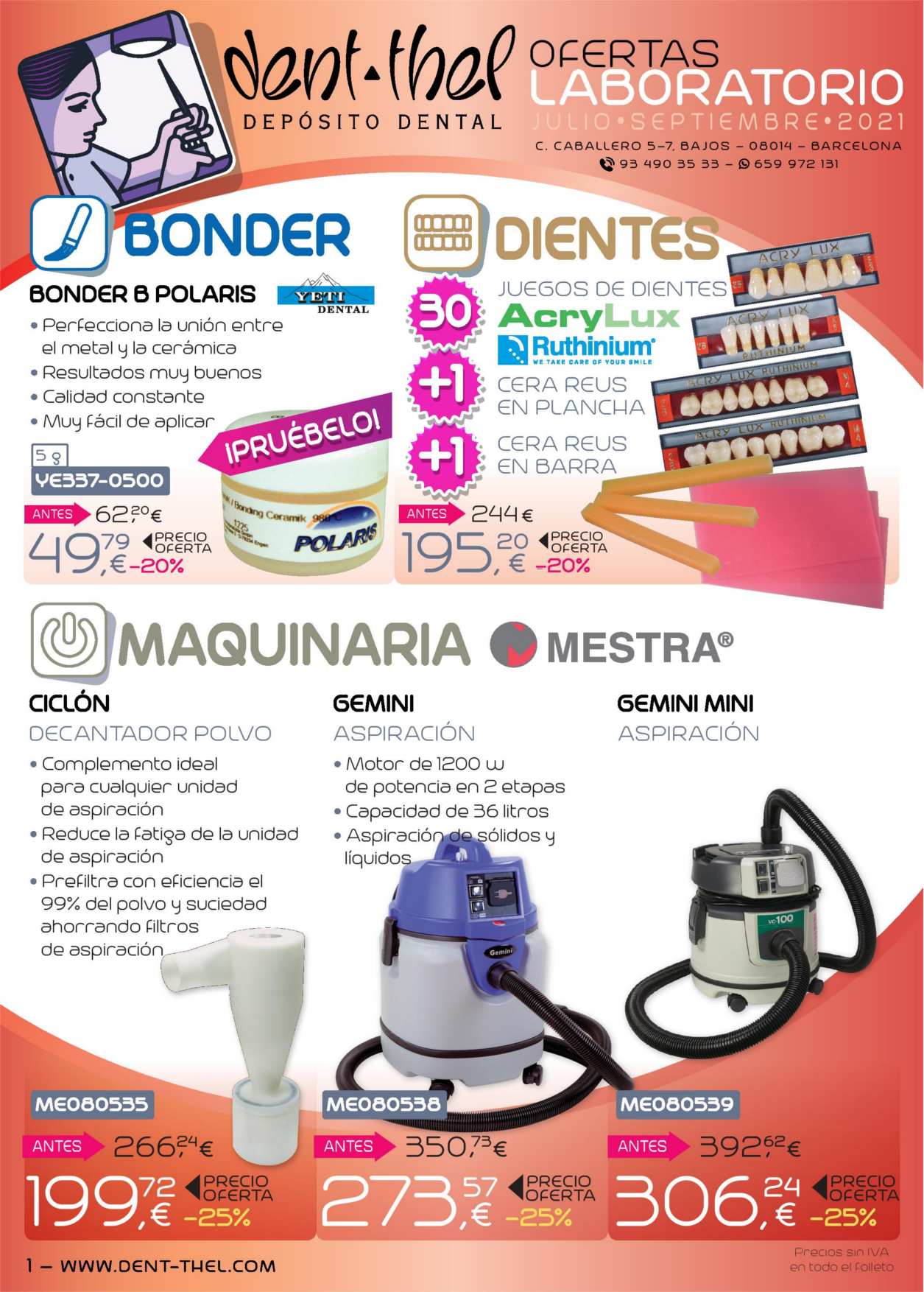 Ofertas Dent-thel para laboratorio