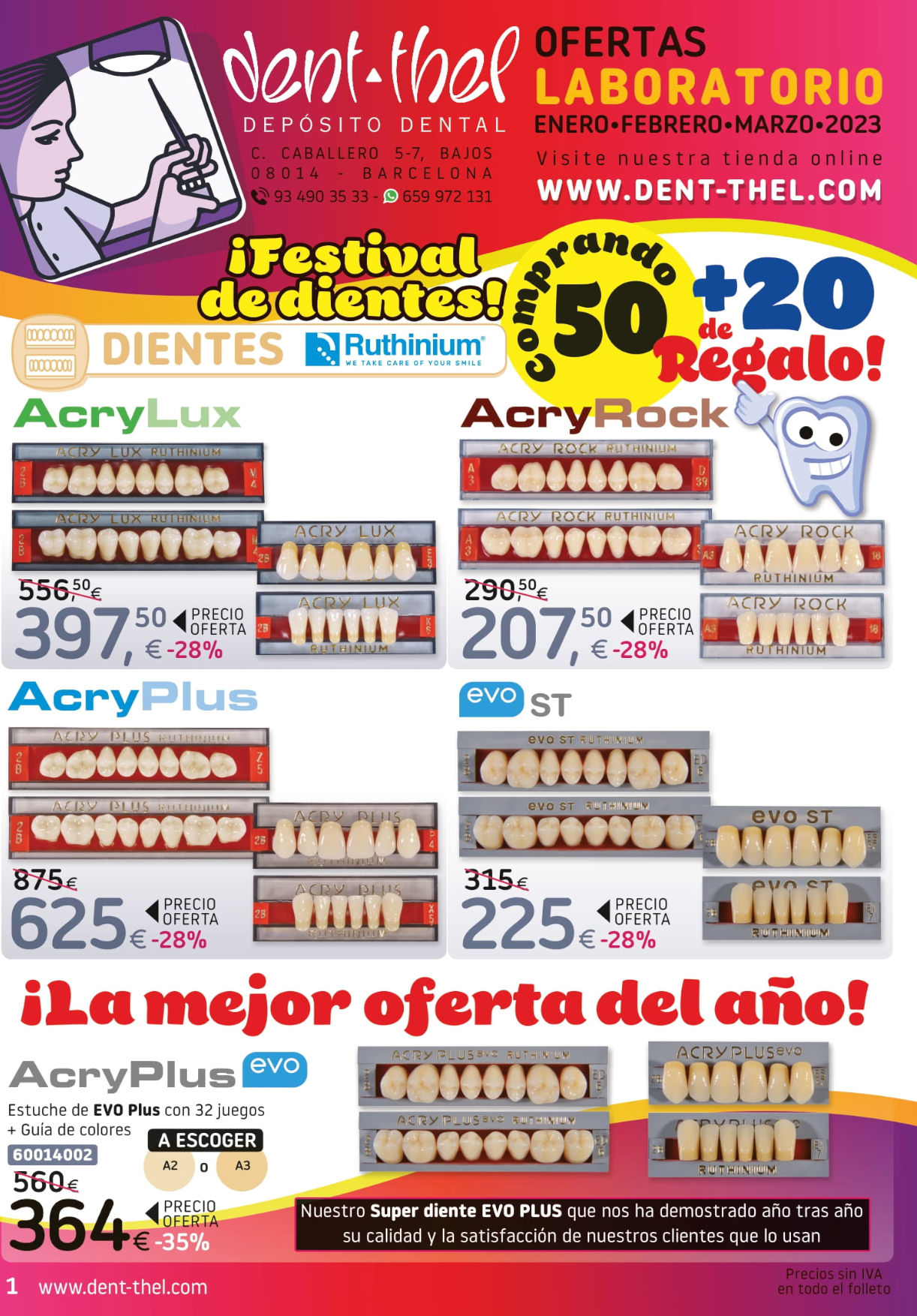 Ofertas Dent-thel para laboratorio