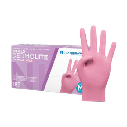 100 GUANTES Nitrilo Rosa S