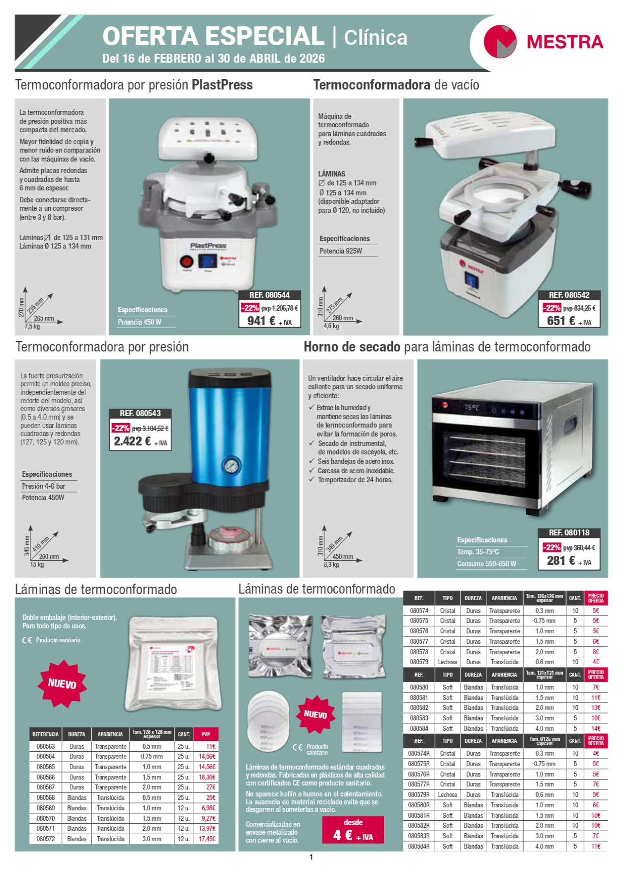 Ofertas Mestra clínica hasta 31/01/2026