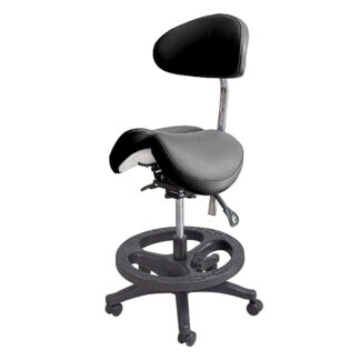 TABURETE Ergonómico Negro con Respaldo tipo Salli Machtig