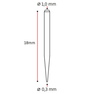 10 POSTES Fibra Cuarzo Crystal Ø 1,0x0,3mm Cilindrico