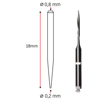 10 POSTES Fibra Cuarzo Crystal + broca Ø 0,8x0,2mm Cilindrico