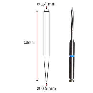 10 POSTES Fibra Cuarzo Crystal + broca Ø 1,4x0,5mm Cilindrico